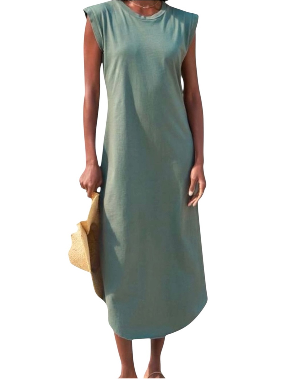 Frank & Eileen Cory Vintage Cotton Jersey Knit Muscle Tee Crew Neck Maxi Dress